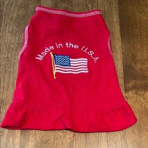 Red Dog Shirt with American Flag